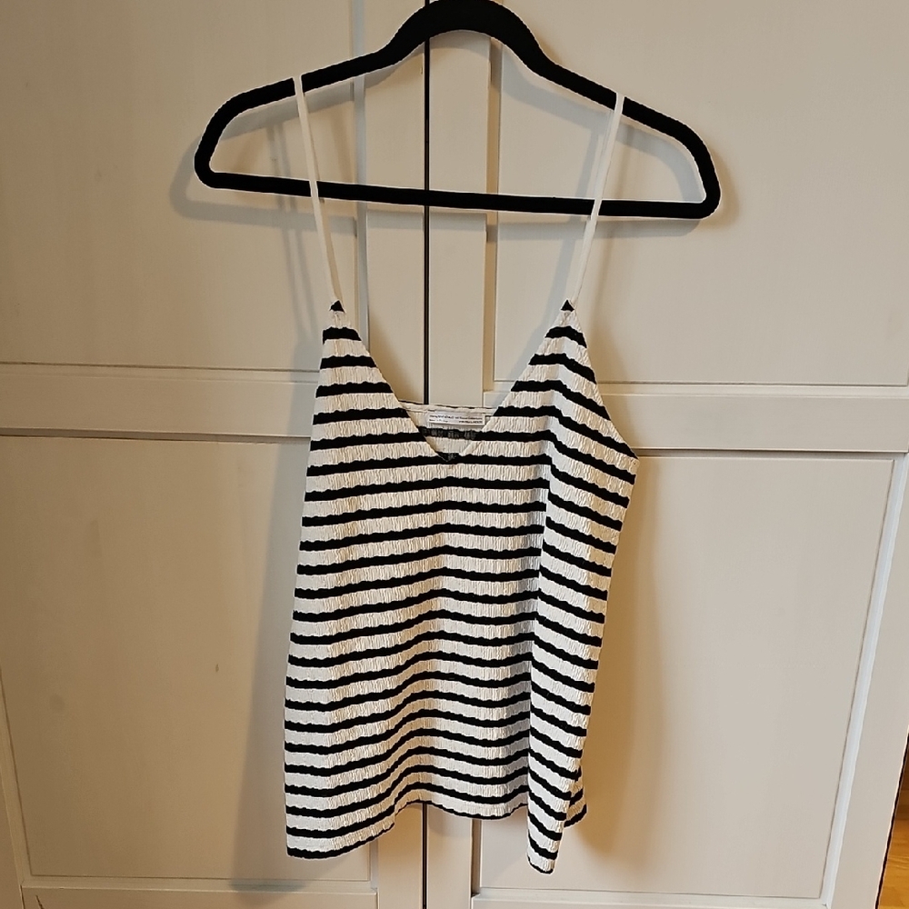 Zara Black and White Striped Sleeveless Camisole